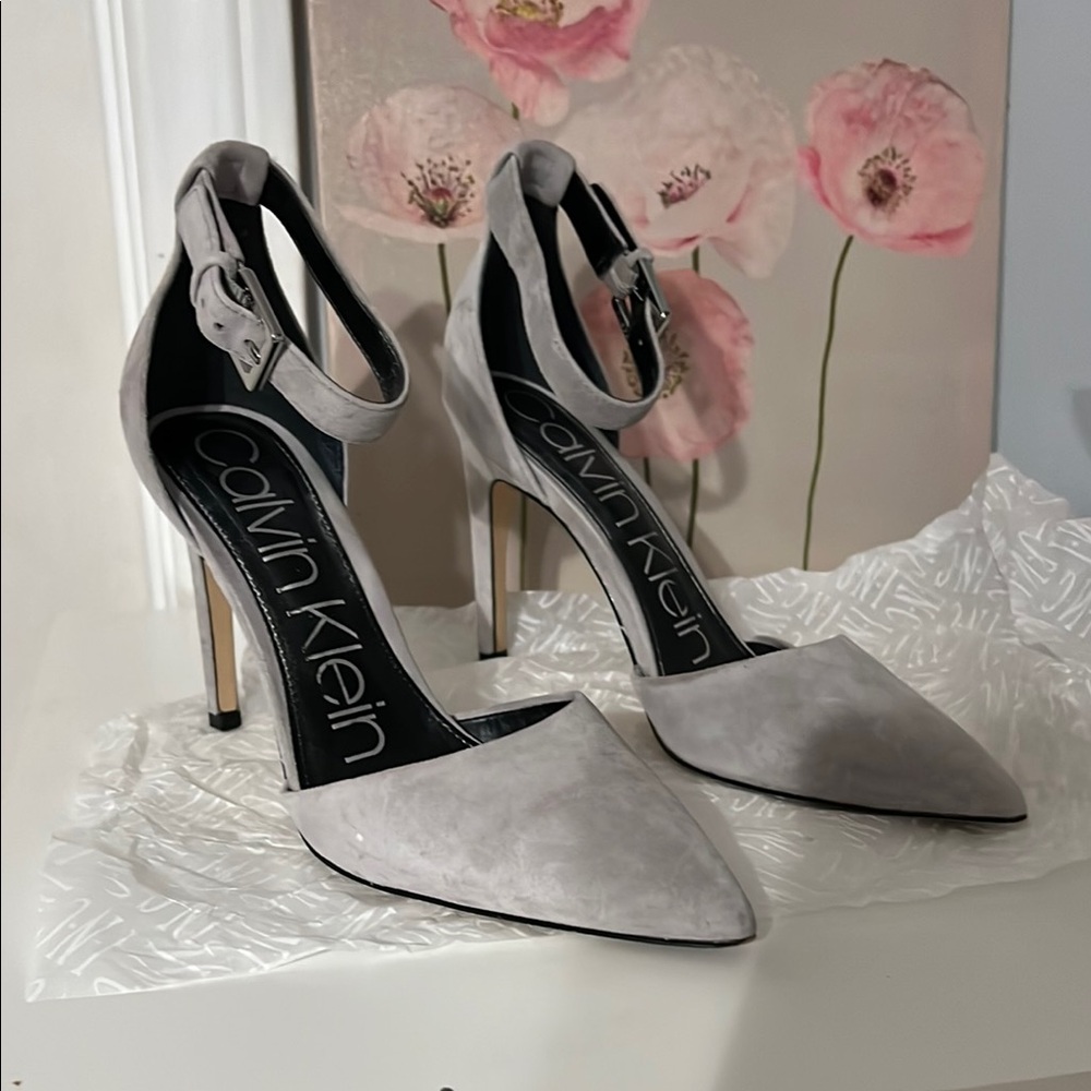 Calvin Klein Gray Sparkly High Heels
